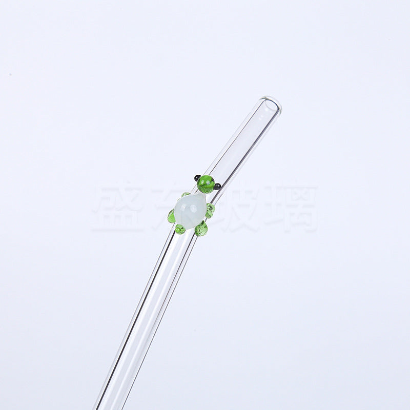 Wholesale Creative Fruit Animal Pure Handmade Heat-resistant High Borosilicate Glass Straws